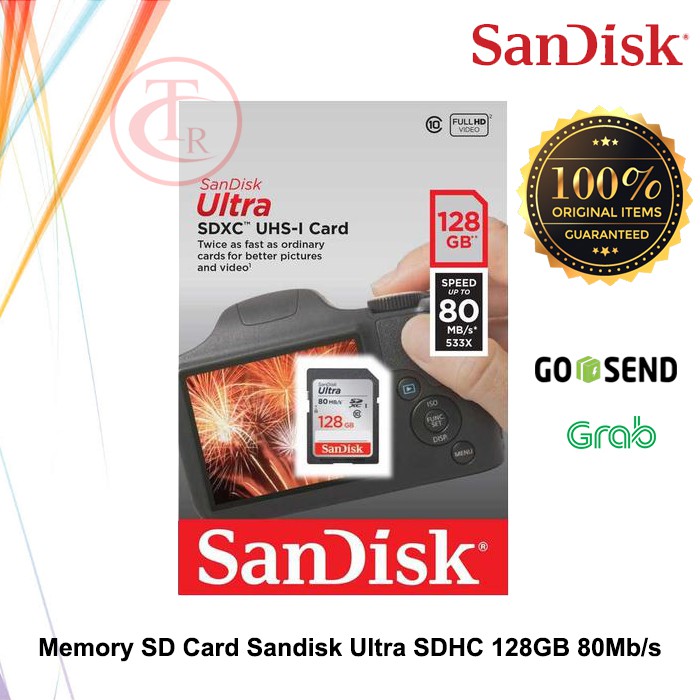 Sandisk SD Card Ultra SDHC 128GB, C10, UHS-I, R 80MB/s ORIGINAL