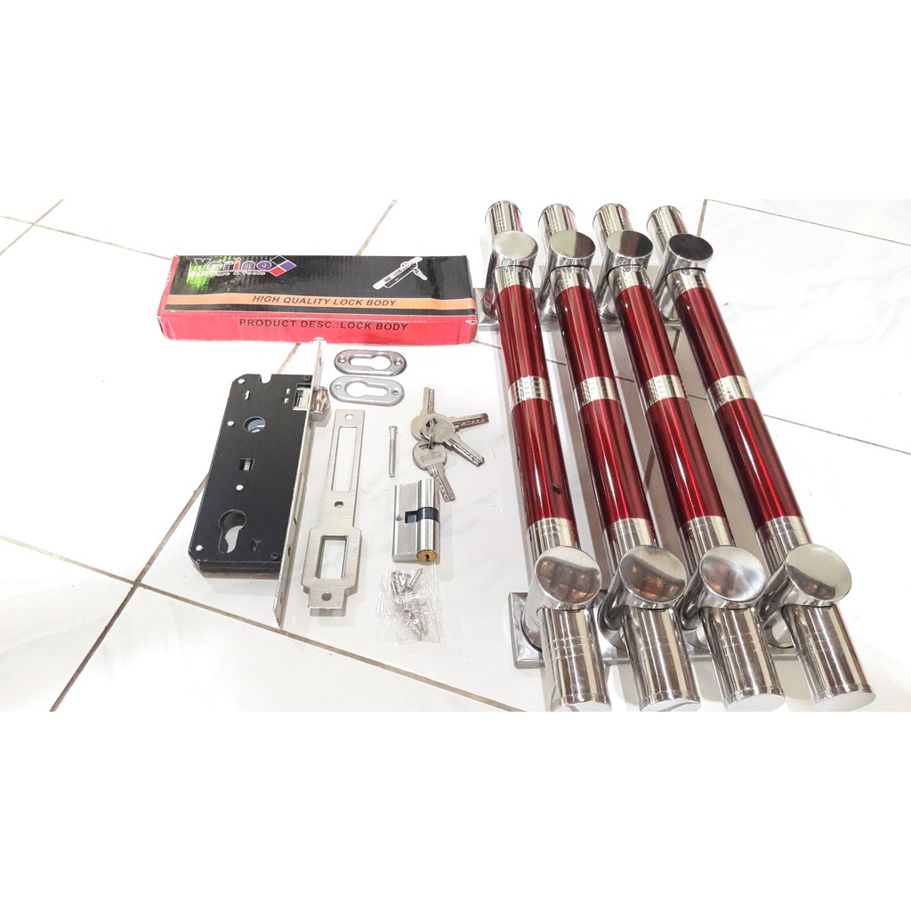 handle pintu murah 45 cm/ gagang pintu dan 1 Set body kunci