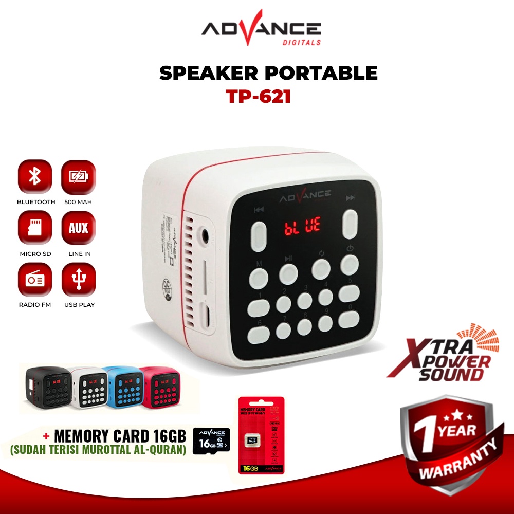 Advance Digitals TP-621 Speaker Portable Bluetooh 5.0 TWS Cocok untuk Speaker Murottal Support Al-Qur'an