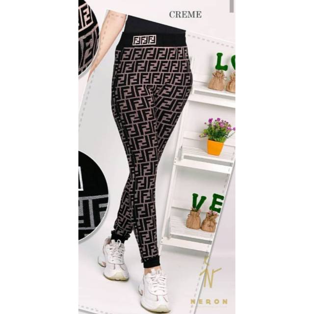 NEW LEGGING IMPORT FF FULL COKLAT / LEGGING MURAH / LEGGING FULL PRINT