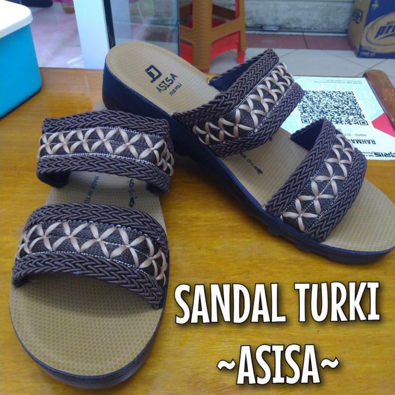 ASISA SANDAL TURKI - rajut coklat