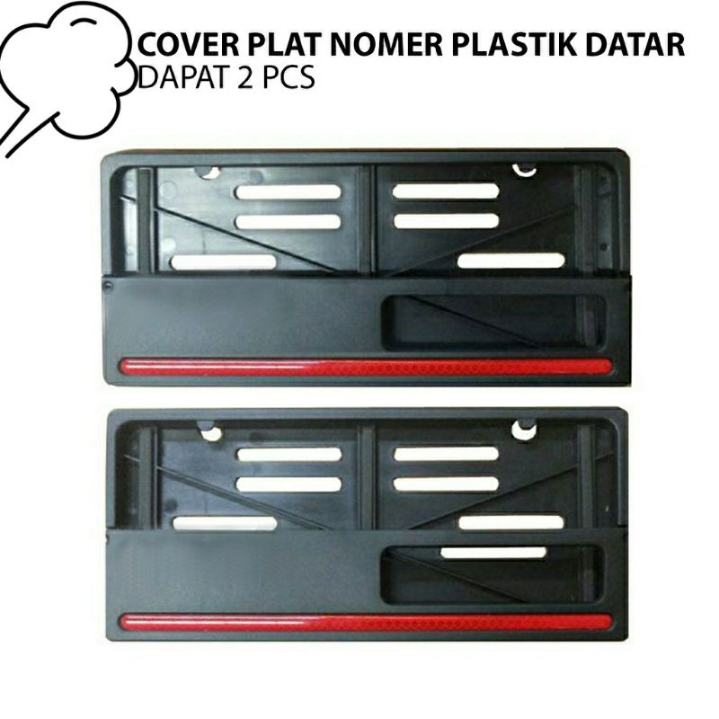 Cover Plat Nomor Hitam List Merah Murah Universal