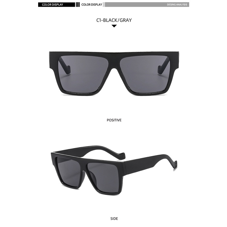 2021 new European and American big frame square fashion INS street shooting men and women sunglasses metal hinges