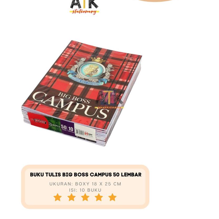 

Product Terlaris|SQ25|Buku Tulis Boxy Campus Big Boss 50 Lembar atk