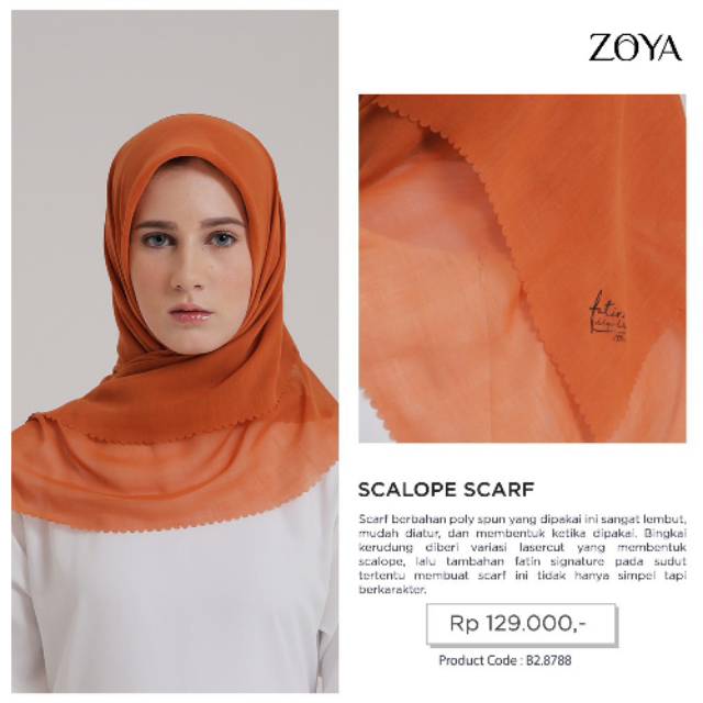 Zoya Fatin Scalope Series - Kerudung Segiempat Polos - Hijab Murah