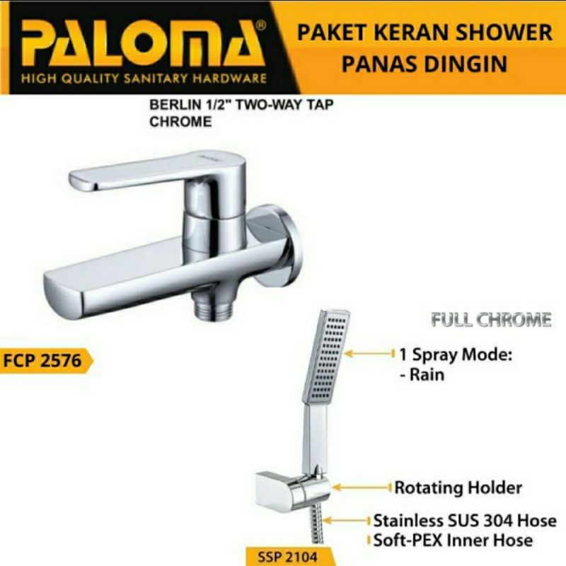 PALOMA Kran Shower Mandi FCP2576 SSP2104 Kran Air Shower Set