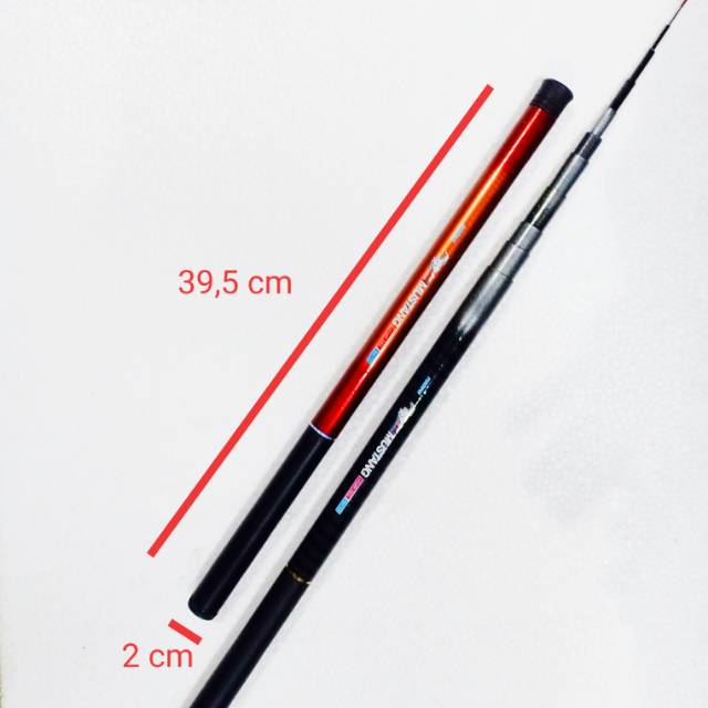 Joran Pancing Tegek MUSTANG 360 cm Ruas Pendek Tegeg Fiber Mancing