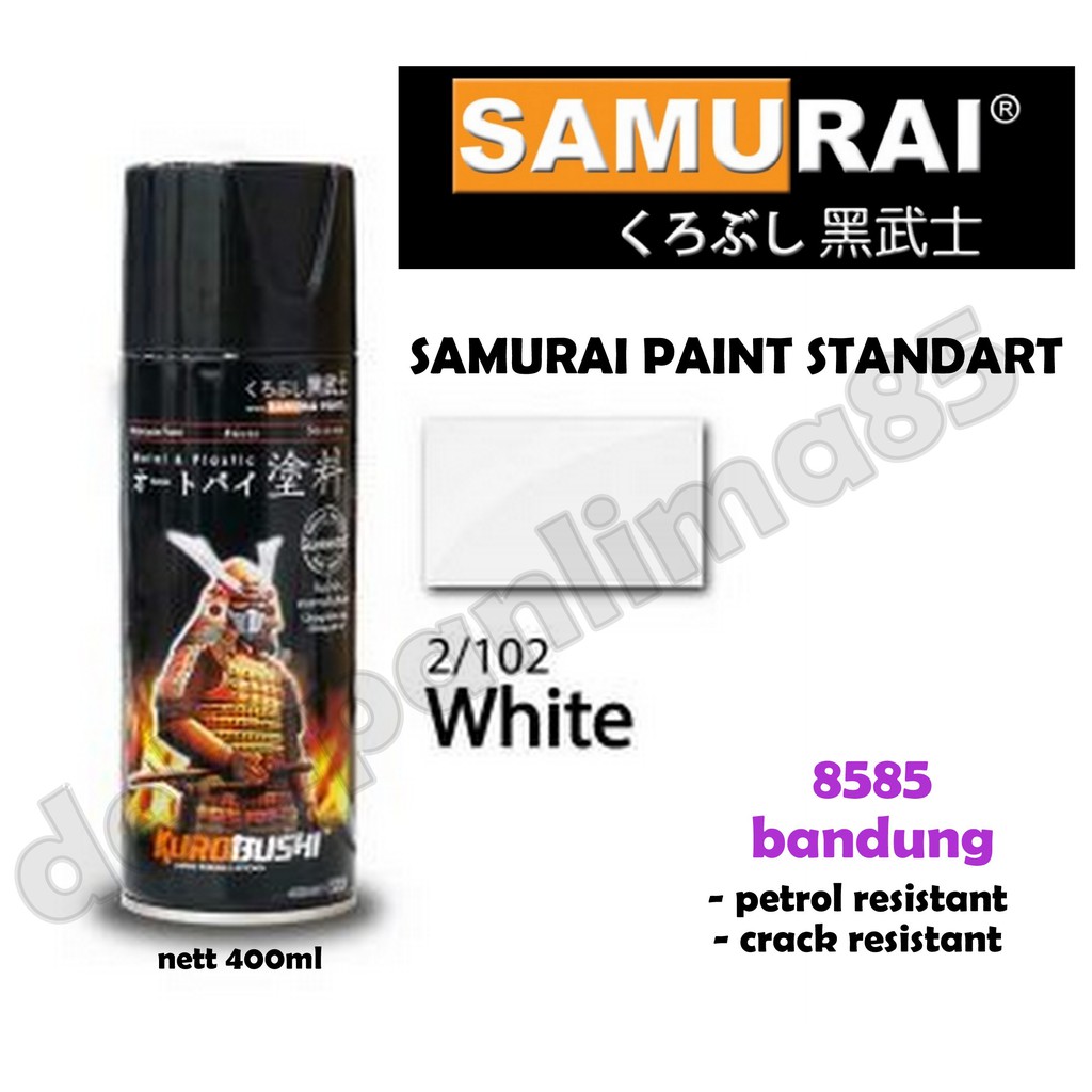 Samurai Paint 102 White/Putih Cat Semprot/Pylox/Pilox/Pilok/Helm/Motor/Gundam