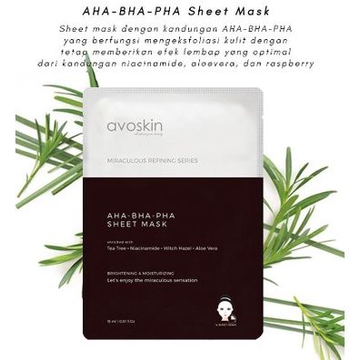 Avoskin Miraculous Refining AHA BHA PHA Sheet Mask