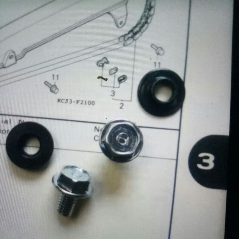 baut tutup rantai honda tiger supra original