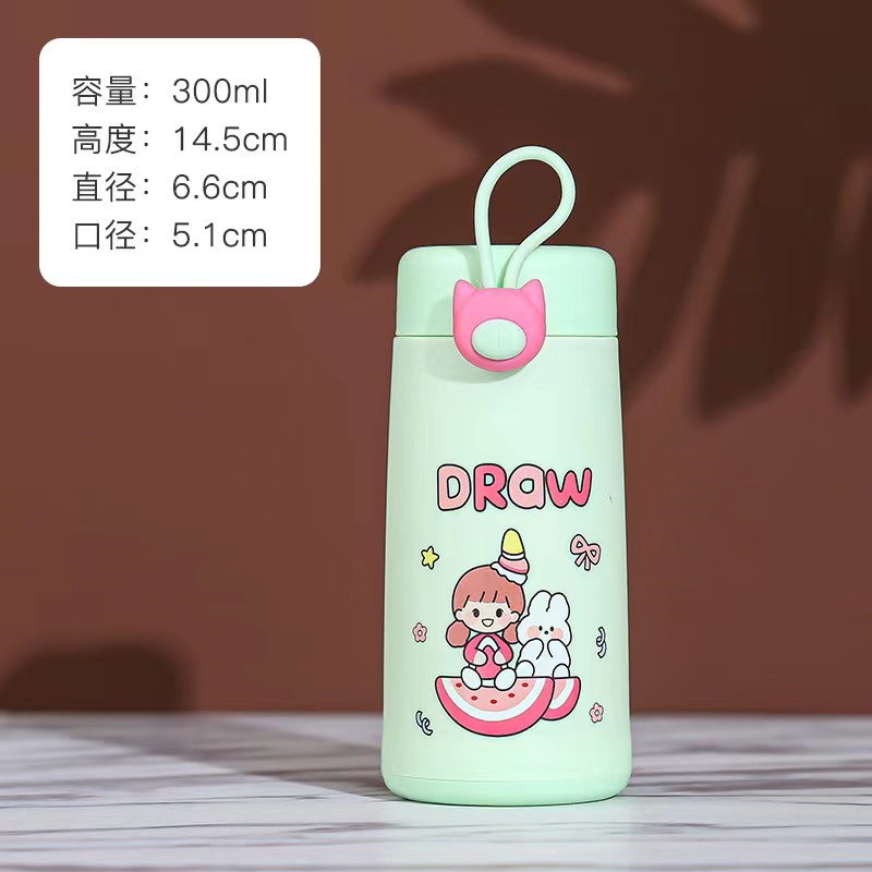 Botol Kaca Thermos/Botol Minum Model Lucu Nice Day Unik BPA FREE-hijau