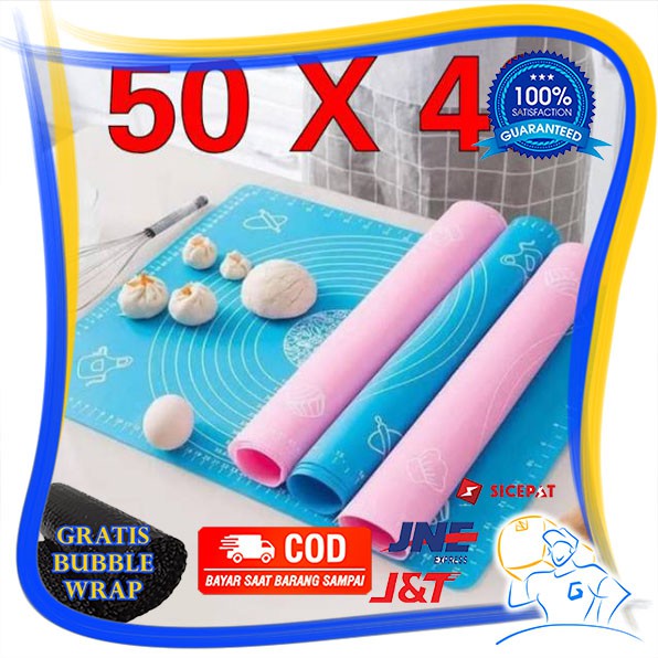 Alas Silikon Adonan Kue pastry Mat Silicone Silmat / Alas Takaran Tatakan dapur 40 x 50 cm