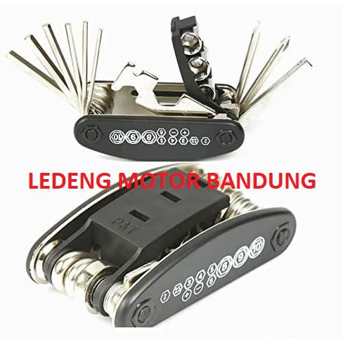 Kunci Sok Lipat Pas Saku Obeng Sepeda Motor Shock Folding Bicycle Tools Set