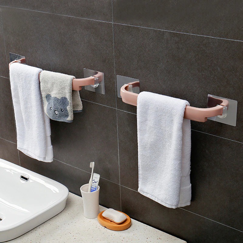 Rak Gantungan Dapur Handuk Kamar Mandi Bathroom Towel Holder Hook 43CM Perekat