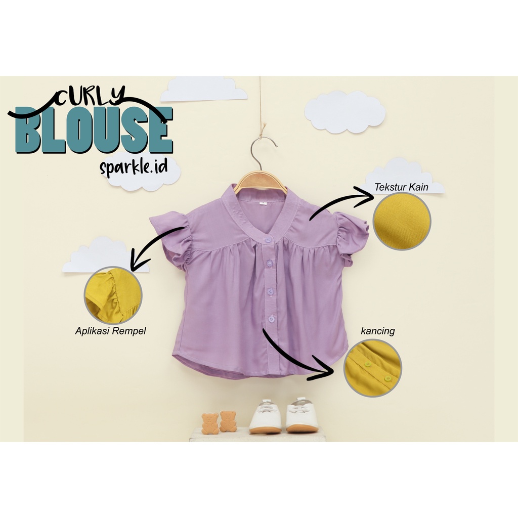 Grosir CURLY BLOUSE / ATASAN ANAK / BLOUSE ANAK 3-6TH / kemeja anak perempuan Keren