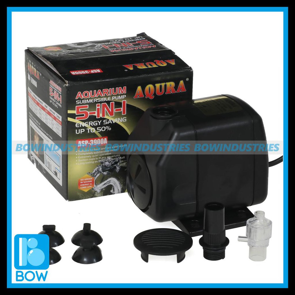 {BISA COD} Pompa Air Celup Kolam Ikan Aquarium Aquascape Akuarium AQURA ASP 3900 A 3900A 38 Watt 2.8
