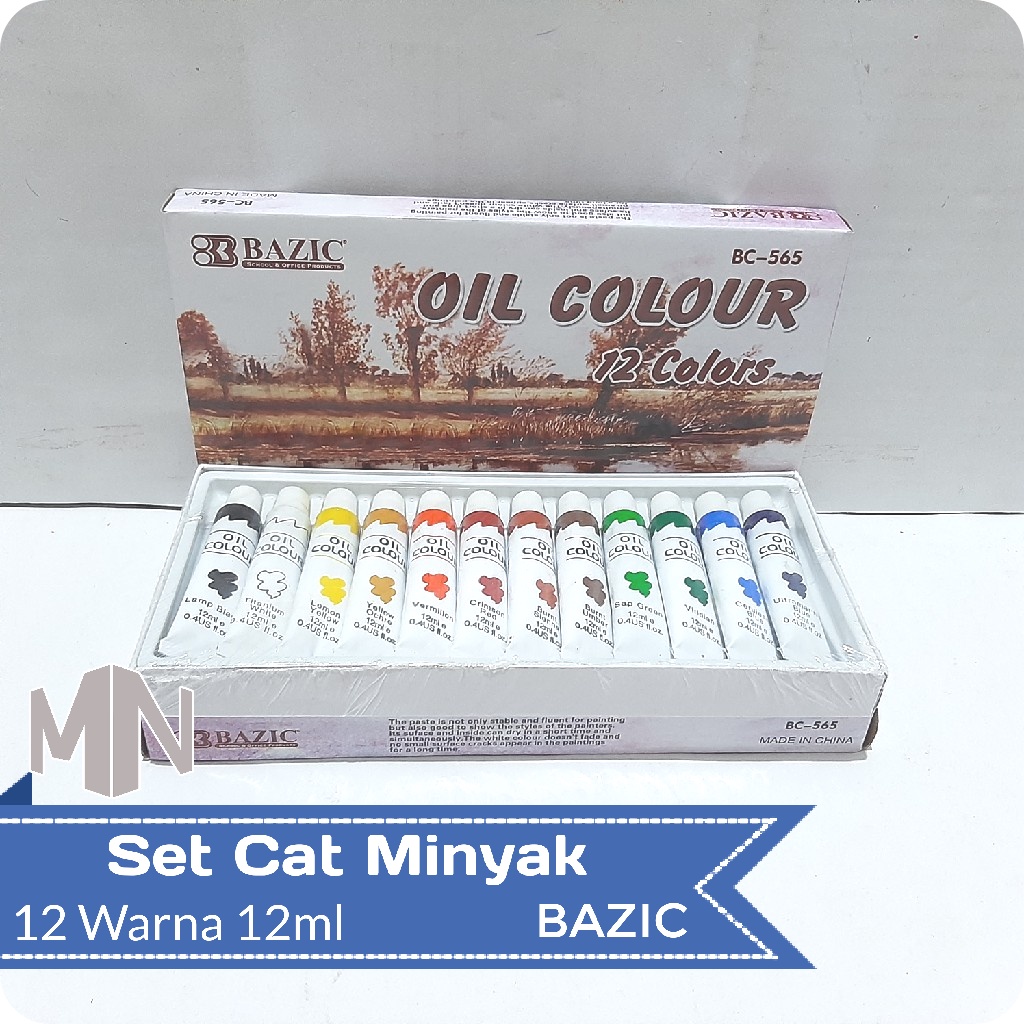 

Cat Minyak Oil Colour 12 Warna 12ml Bazic