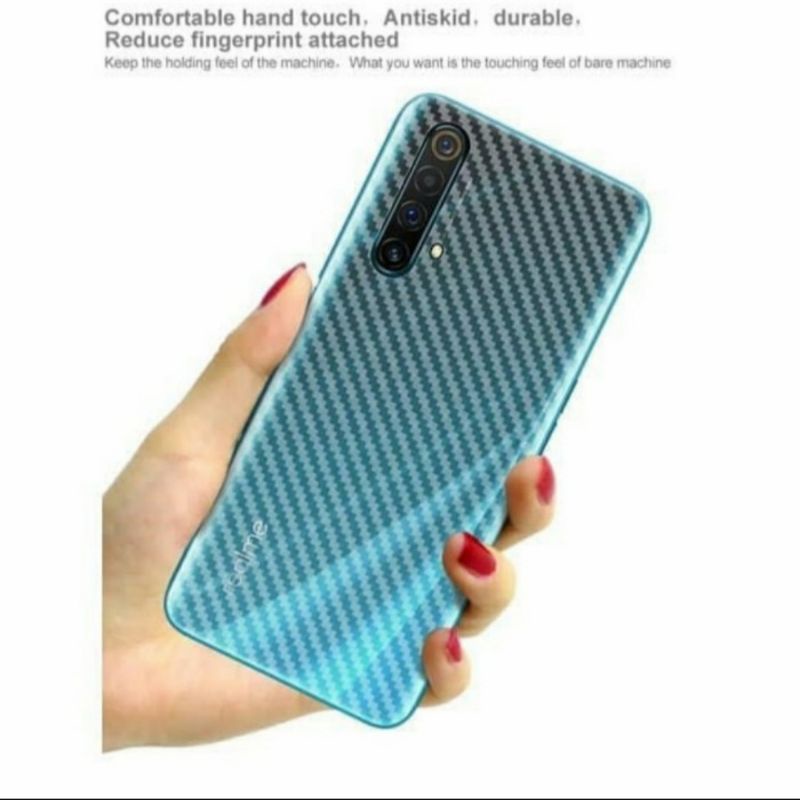 Realme 7 7i skin carbon anti gores belakang karbon