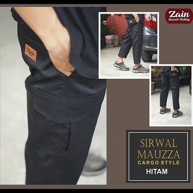 celana sirwal cargo mauzza bahan drill nyaman dipakai by zain sirwal size S sampai xxxl