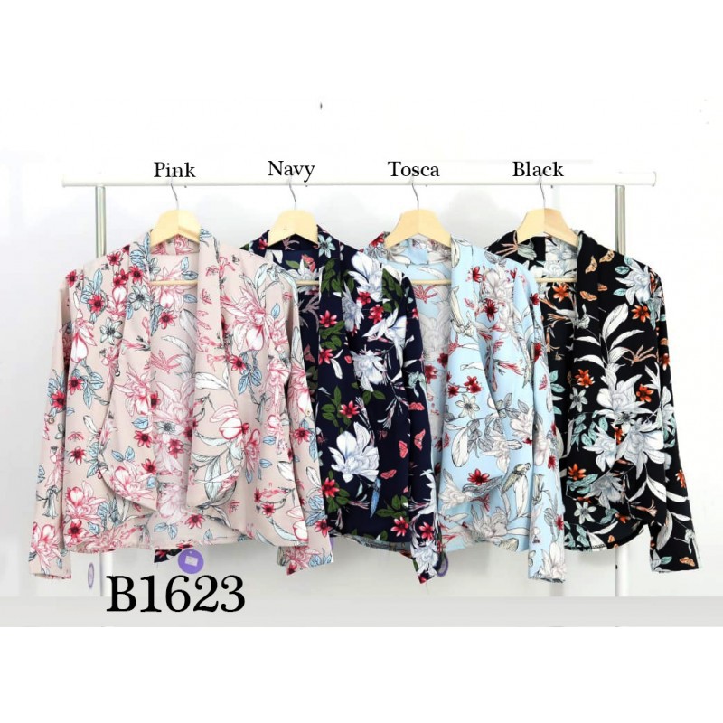 Baju outerwear luaran casual blazer motif bunga kerja kantor cantik fashion cewek wanita murah -1623
