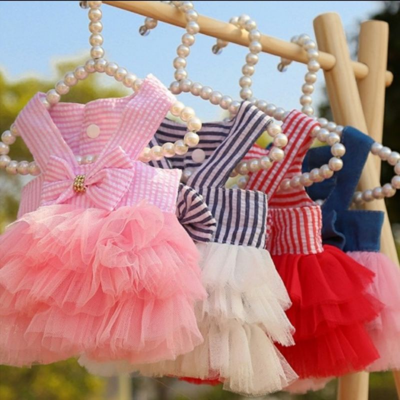 Baju dress pita gaun tutu anjing kucing puppy princess lucu elegant balerina