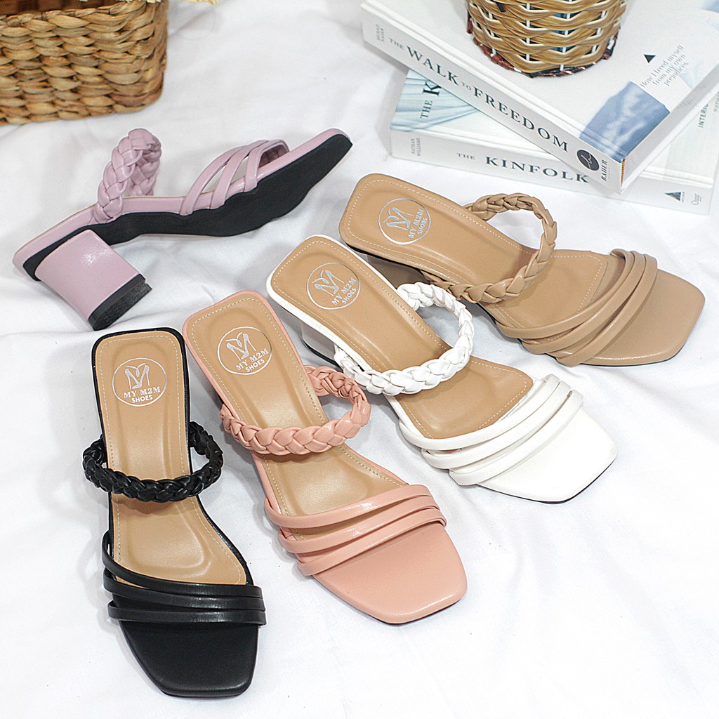 Milicca Atika Sandal Heels Wanita Sandal Tali Hak Chunky