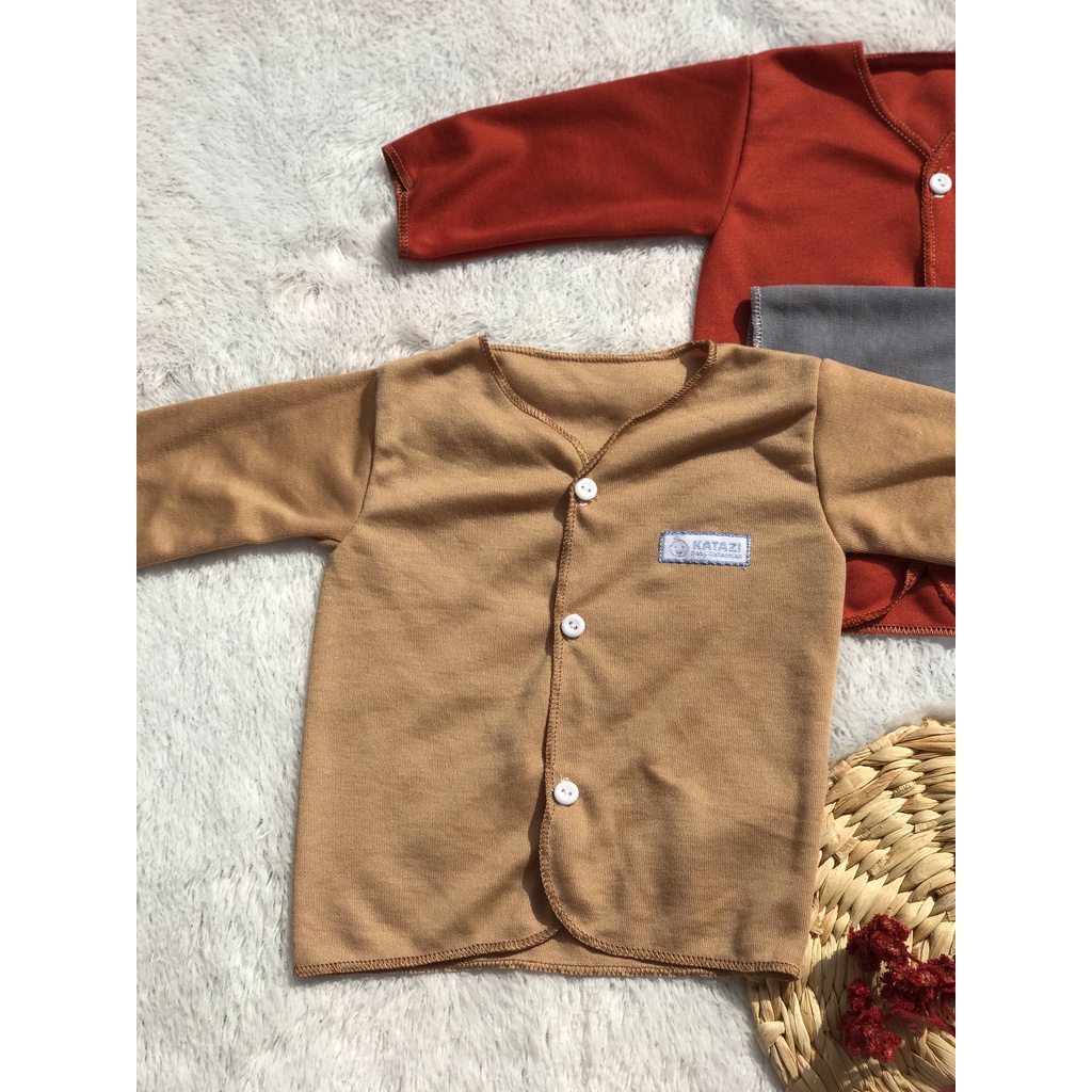 [BTPGC003] 3 Pcs Baju Bayi Tangan Panjang Newborn Polos Umur 0 - 6 Bulan