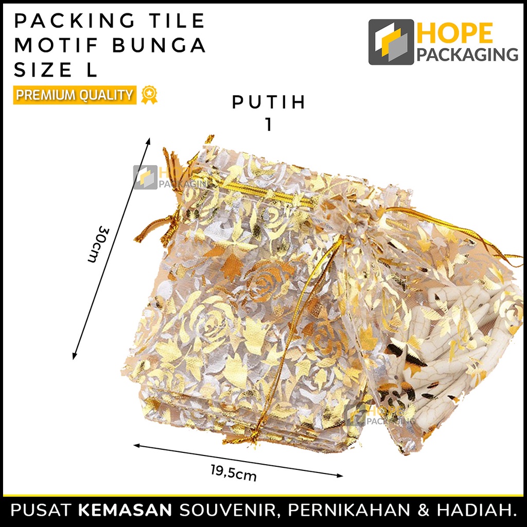 [5 Pcs] Packing Kain Tile Motif Bunga Bungkus Souvenir Size M &amp; L Kain Tile