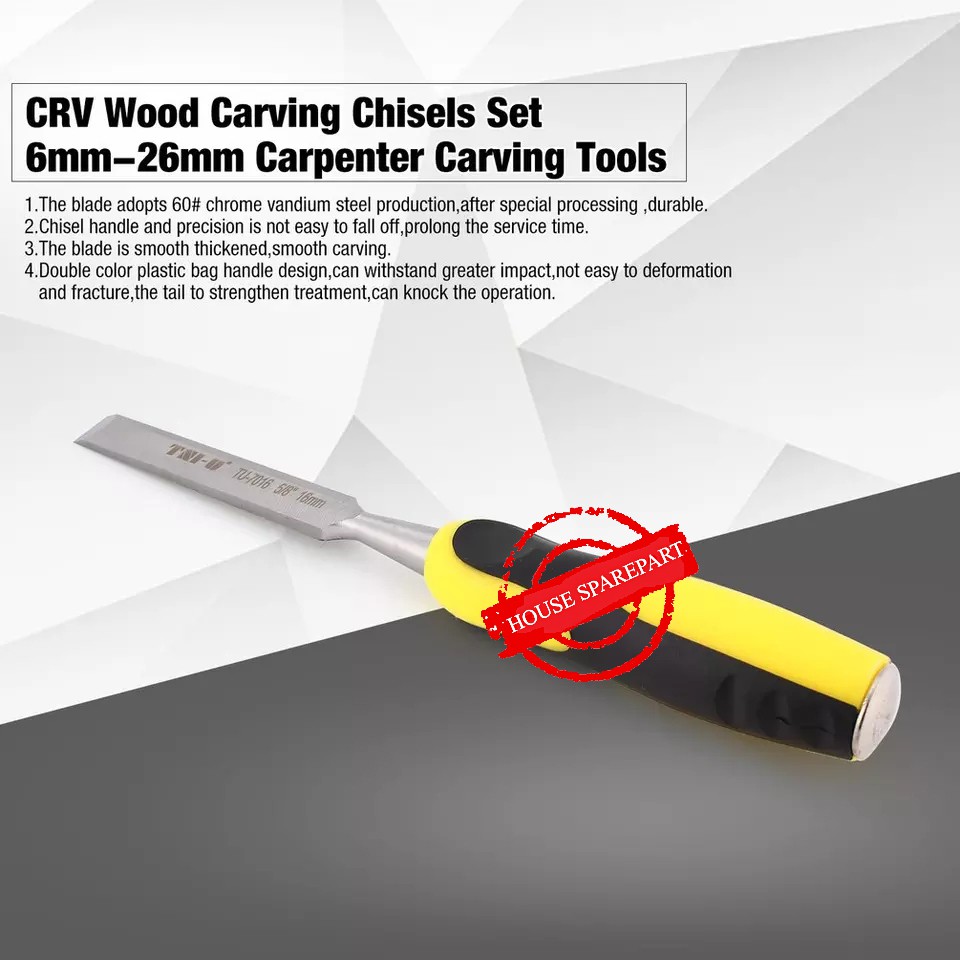 TNI-U TU-7016 Professional 16mm CRV Woodcarving Chisel