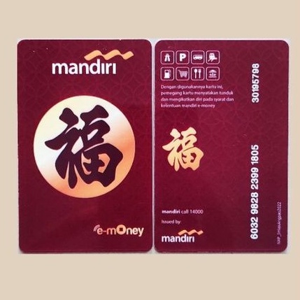 eMoney Mandiri edisi Imlek/ Chinese New Year Edition - Symbol Kemakmuran ORI /Like eTOLL Tapcash Flazz or Brizzi