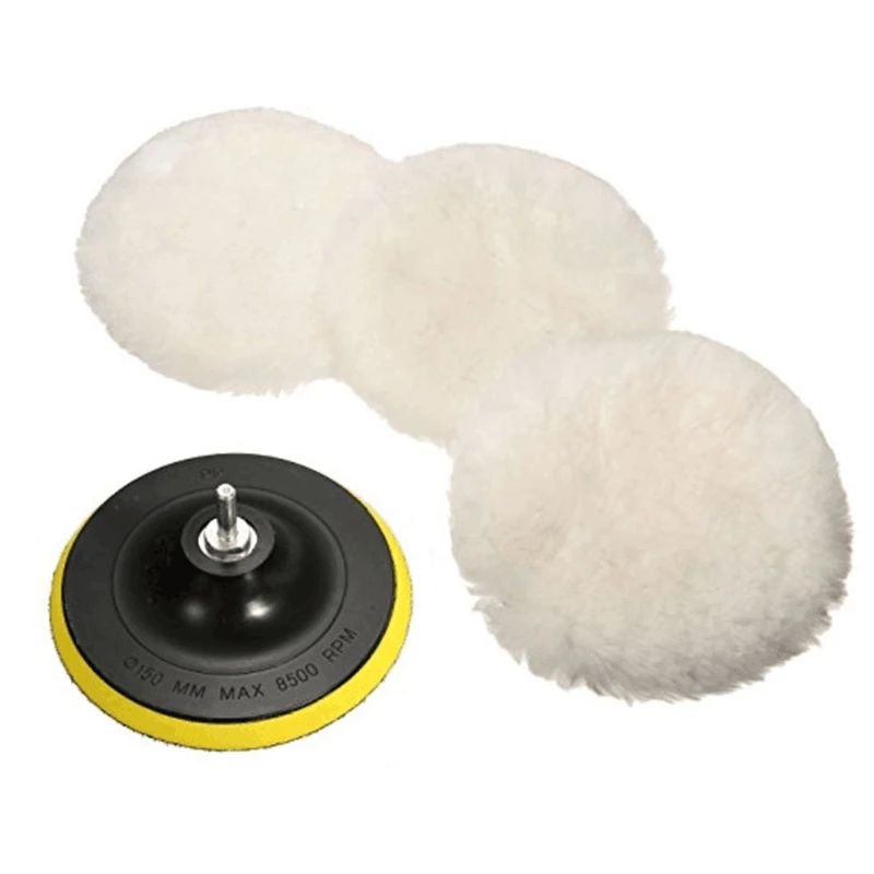 Alat Poles Penggosok Body Mobil Motor Pad Busa Woll Polisher Polishing Waxing Pad Buffer kit Soft - Eceran