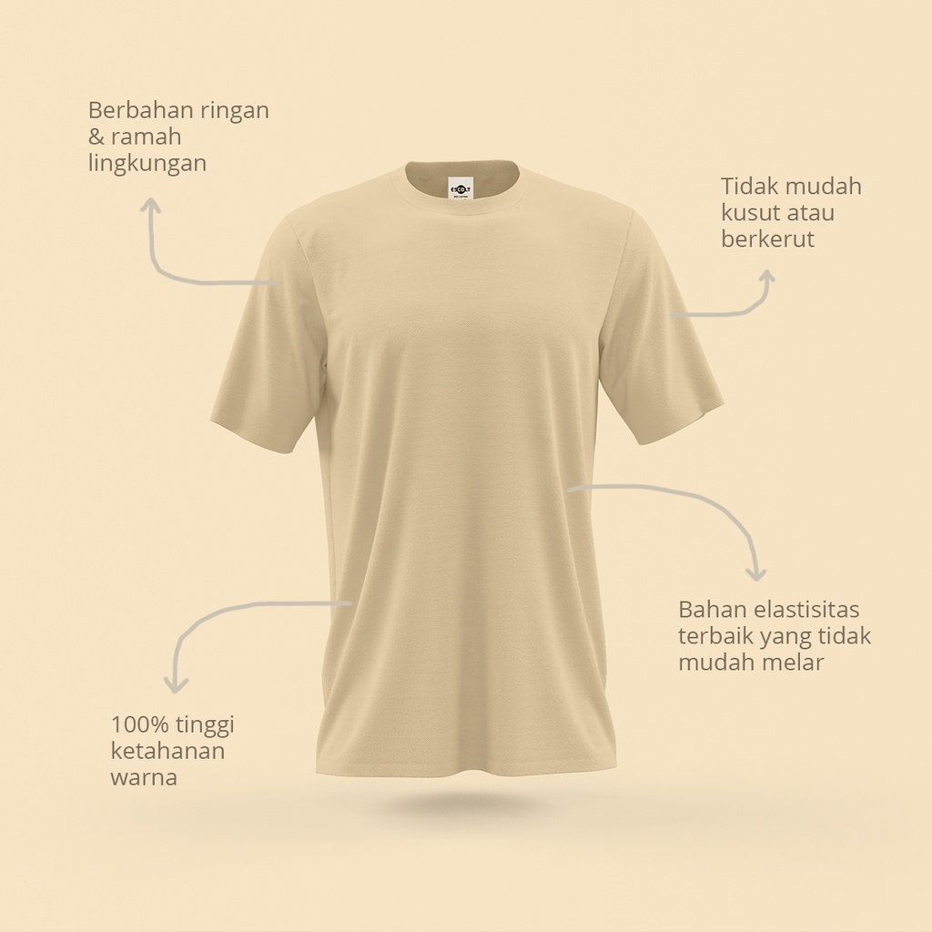 Kaos Polos Premium Khaki Oversize - Unisex ESCOLT