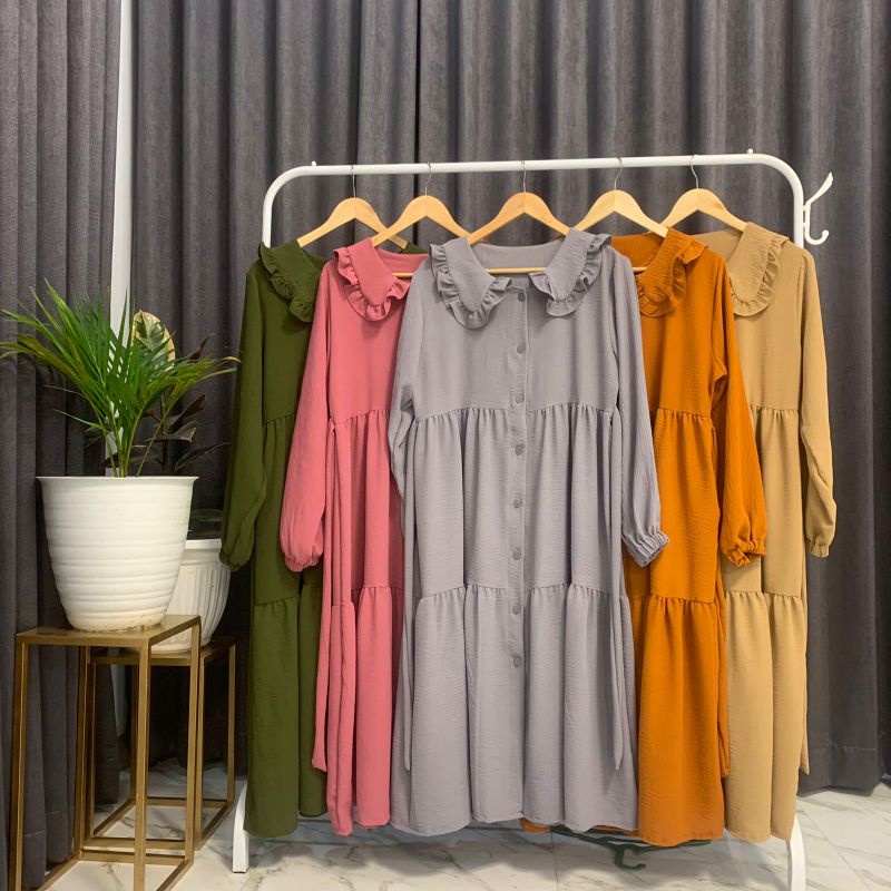 MIDI dress crinkle airflow realpict