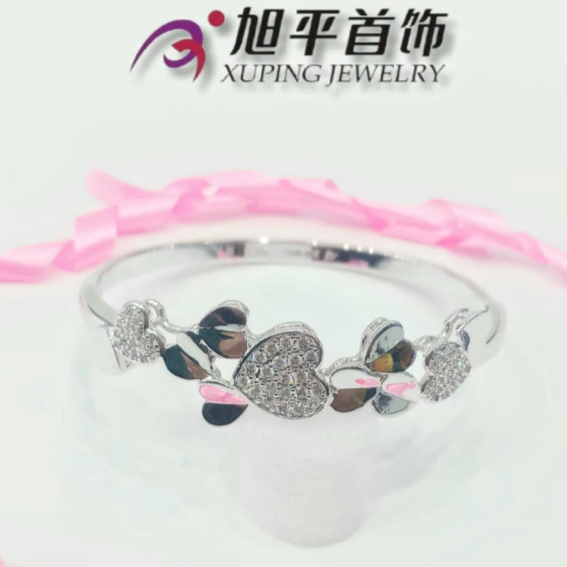 Gelang Bangle XUPING Bunga Permata Lapis Emas Putih