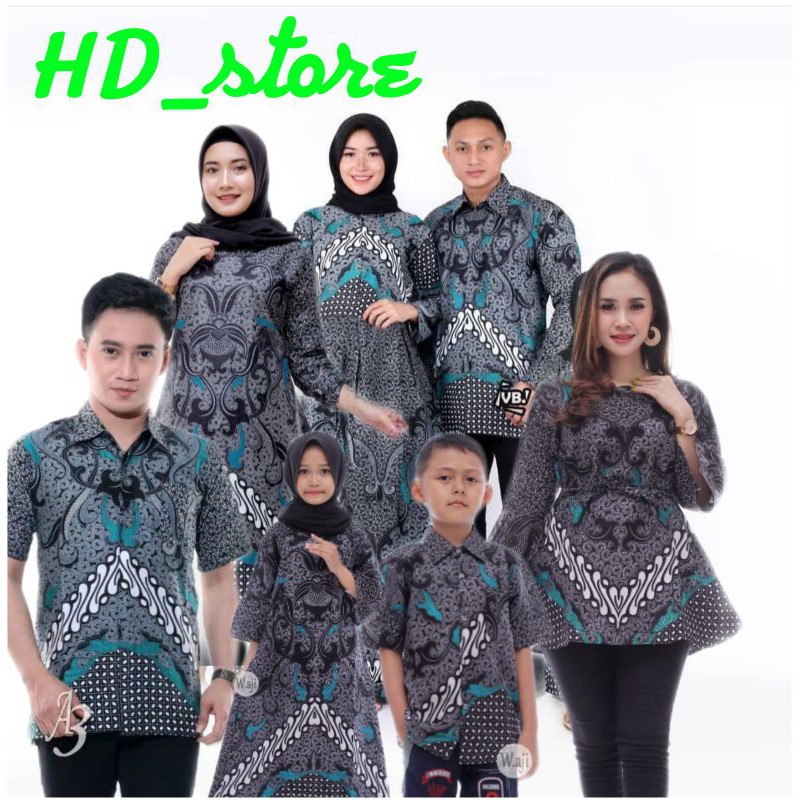 Sarimbit/couple batik keluarga sania ruffle ndoro jowi batik couple keluarga terkomplit dan terbaru