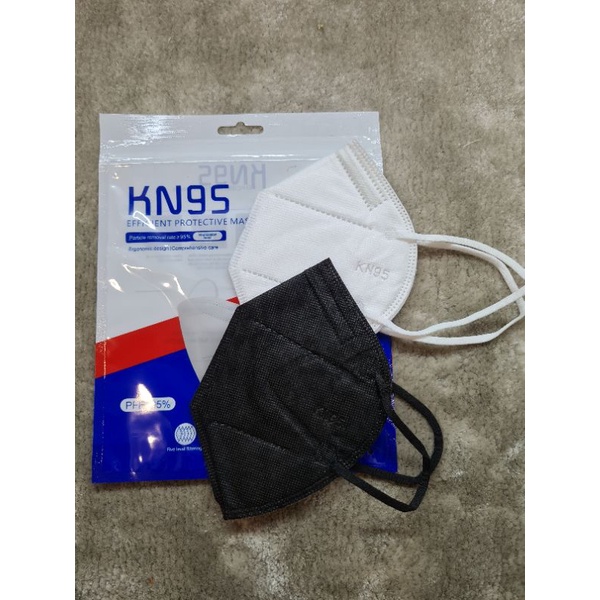 MASKER KN95 PUTIH DAN HITAM MURAH ISI 10Pcs PACKINGAN PLASTIK