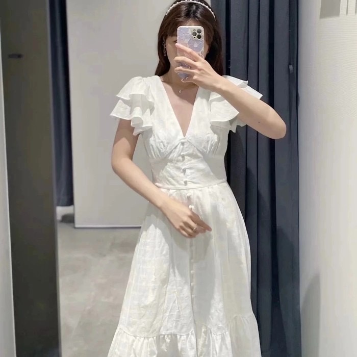 Putih Dress Baju pantai wanita maxi fashion dress beachwear Impor D0158