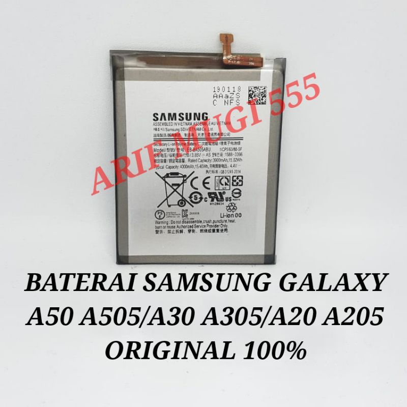 Batre Baterai Battery Batu Hp Samsung galaxy A50 A505/A30 A305/A20 A205 Original 100%