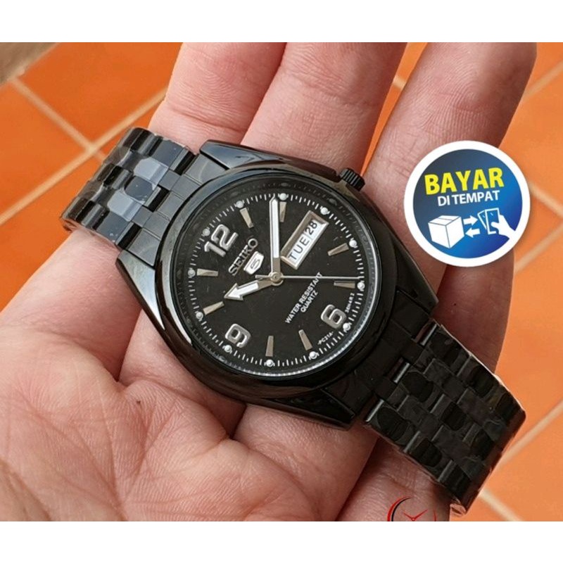 Jam Seiko 5 Series Elegant & Classic Edition | Jam Pria & Wanita | Tanggal hari Rantai Gold Silver
