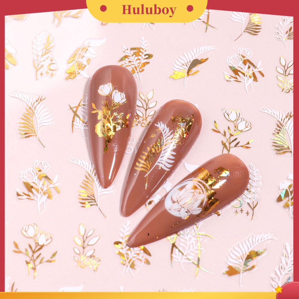 Huluboy Huluboy♡ Stiker Nail Art Dengan Perekat Untuk Manicure