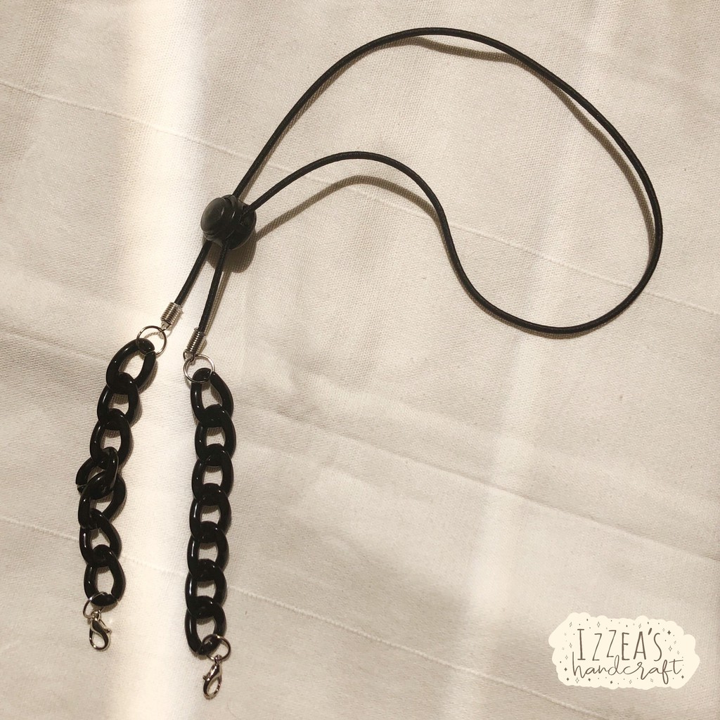 2 in 1 Mask Strap & Mask Connector | Tali Masker 2 in 1 | Strap Mask 2 in 1 (Hitam