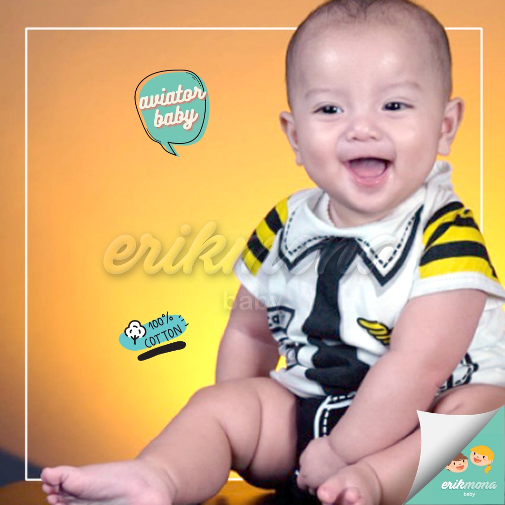 ♥︎ baju bayi jumper bayi lucu ♥︎ model karakter pilot aviator ♥︎