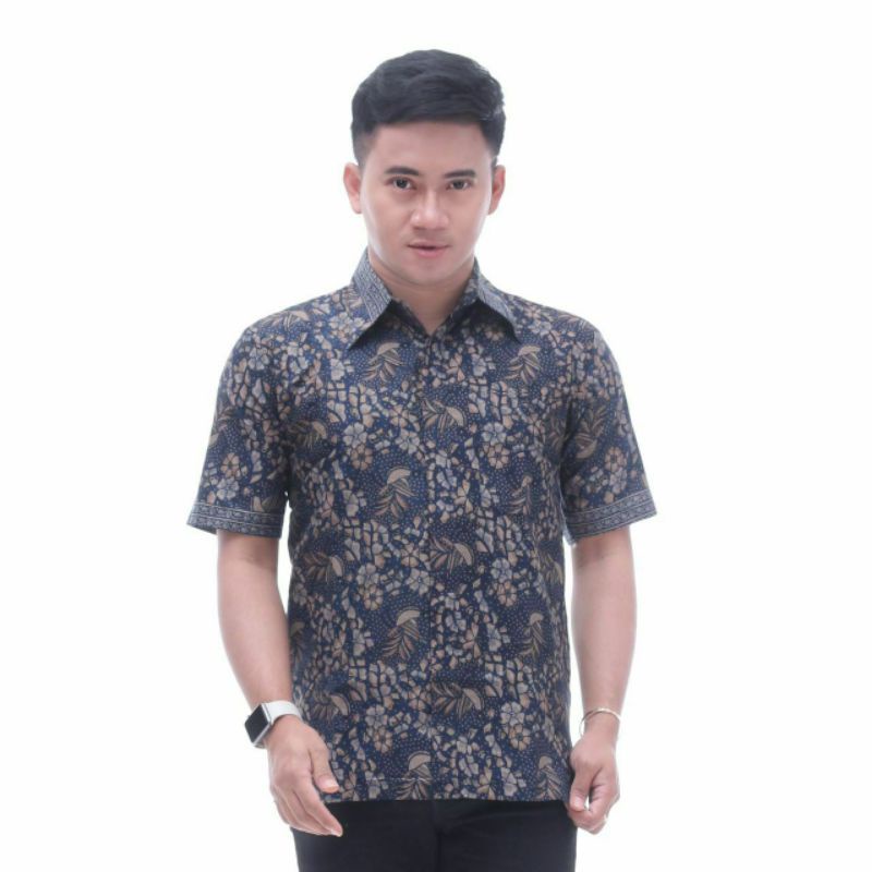 Batik wanita ASJ SA HRB026 Kenongo Kemeja Tosca Pendek - Batik wanita seragaman Kantor terlaris....-16