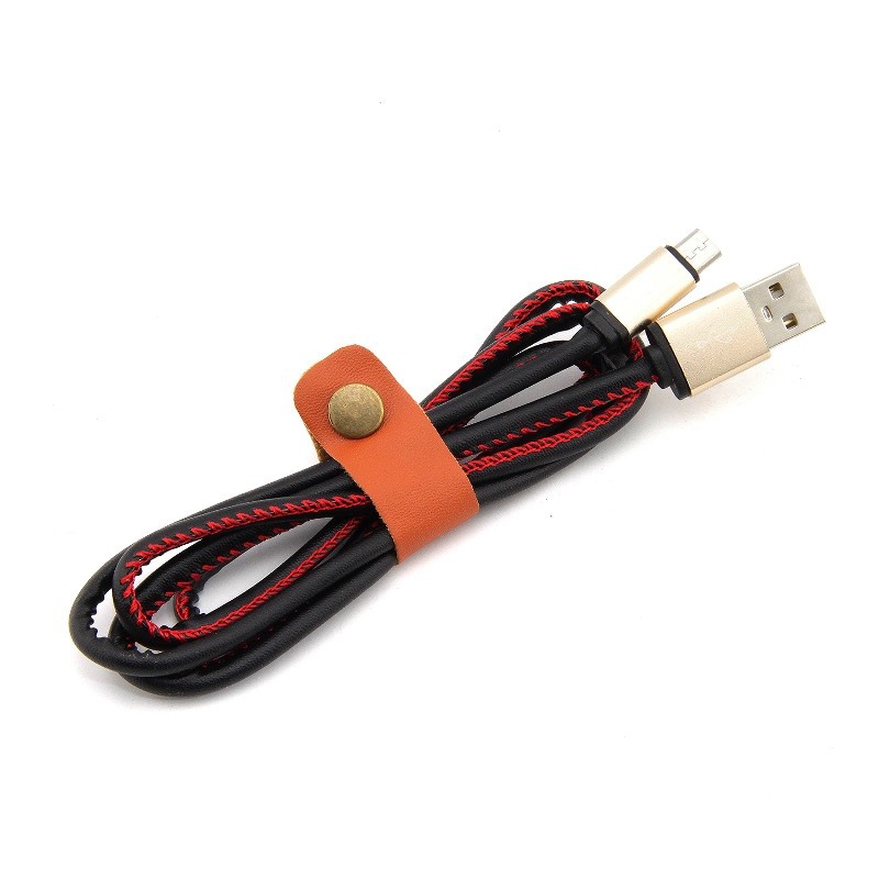 Kabel Data Micro USB Kulit 1 Meter For All Android / Cable Data USB / Konektor USB Kualitas Tinggi