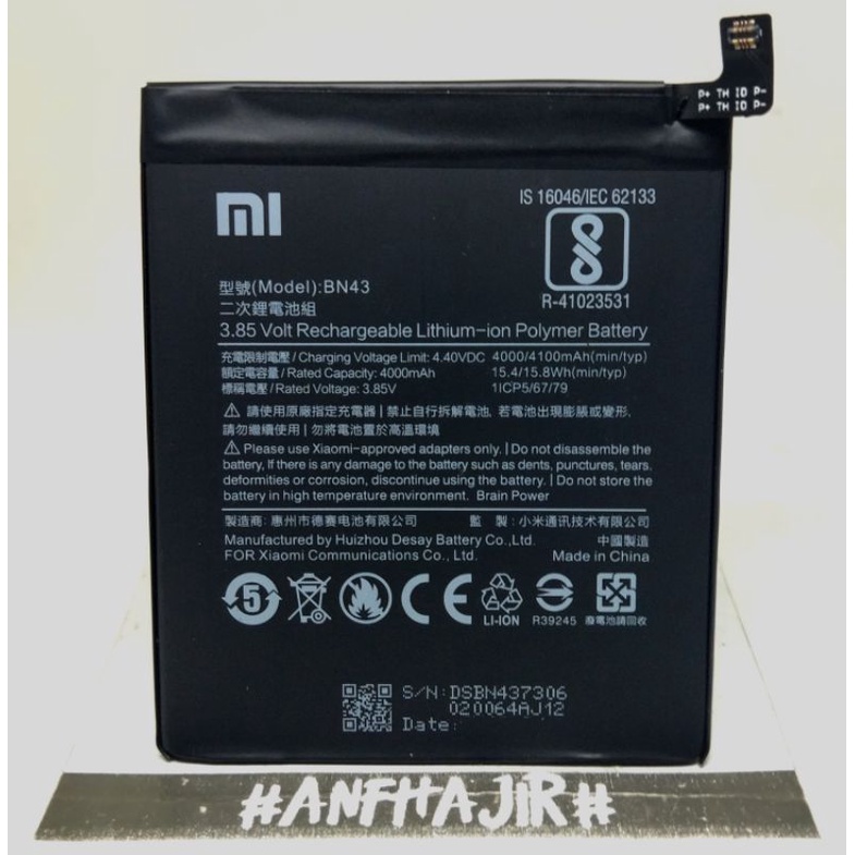 BATRE BATREI XIAOMI REDMI NOTE 4X BN-43 BATRAI BATERAI XIAOMI 4X BN43 BN 43 (5800mAh) ORIGINAL BATTE