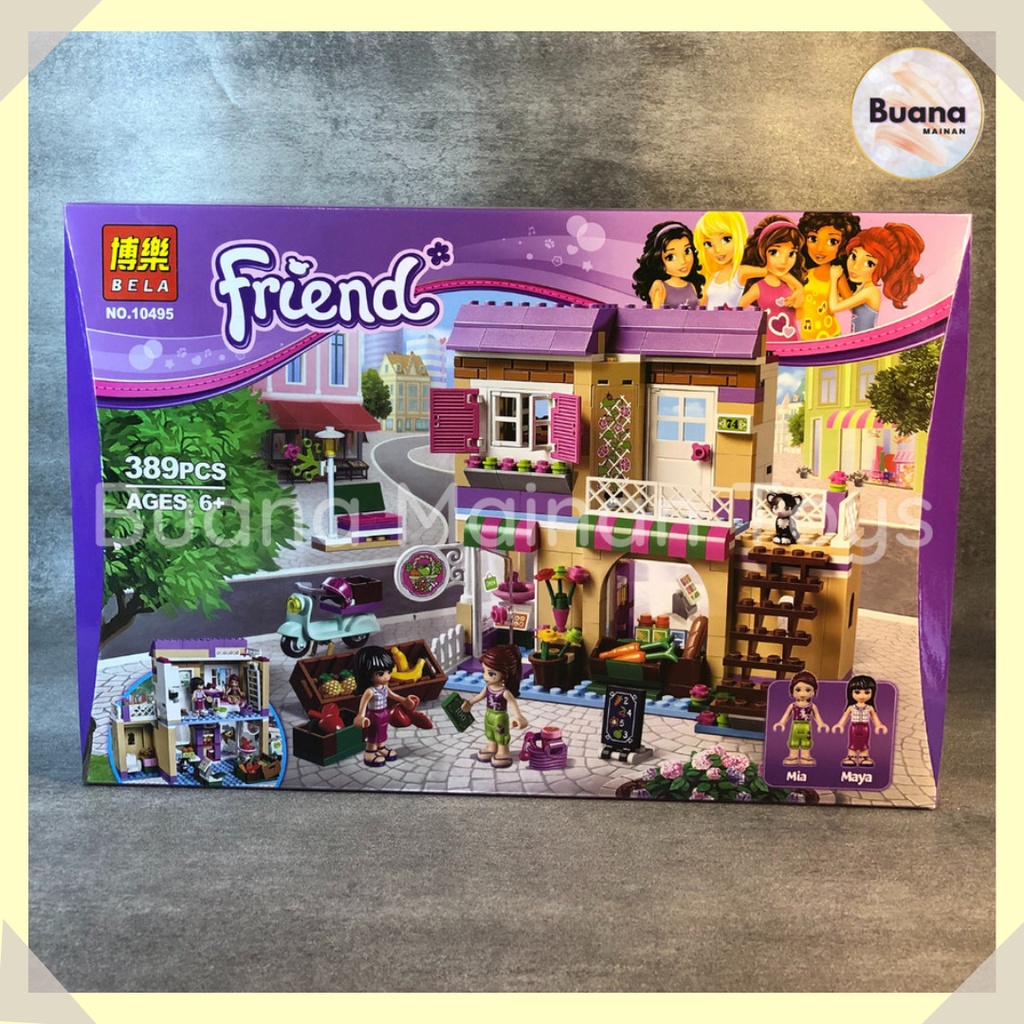 BRICKS BELA FRIENDS FOOD MARKET MAINAN EDUKASI ANAK CEWE PEREMPUAN FRIEND BLOCK 10495