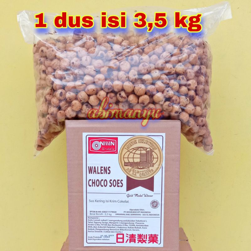 

3,5 kg walens choco soes 1 dus - sus coklat nissin 1 carton