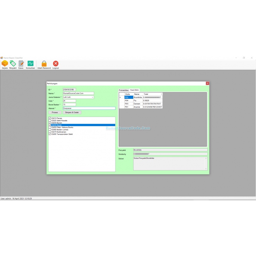Source Code Sistem Pakar Metode NBC VB.Net