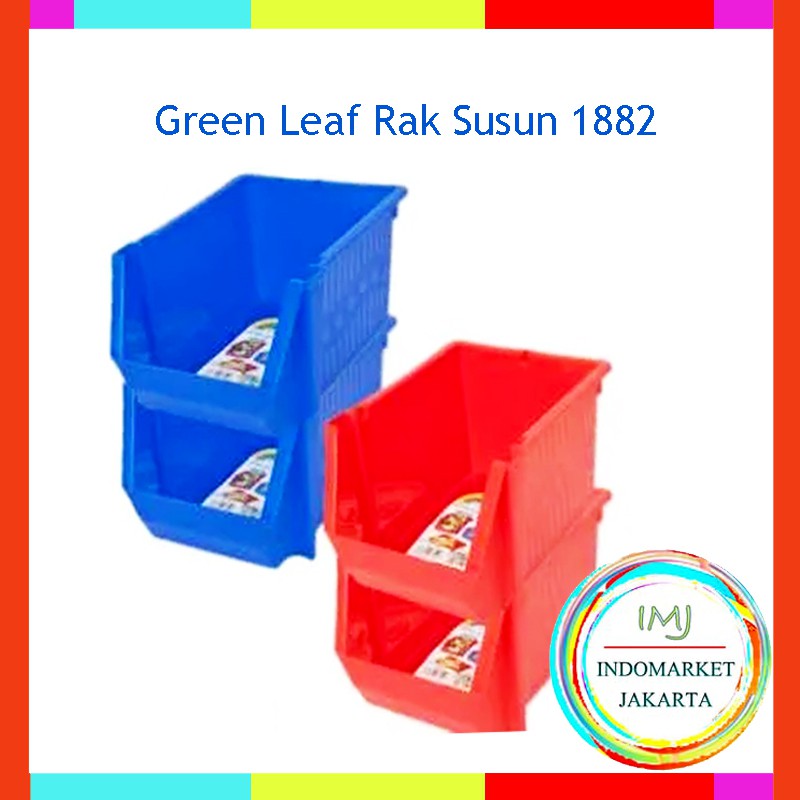 Green Leaf Malibu Rack M Rak Susun 2 Tingkat Plastik Kotak Penyimpanan Serbaguna GL1882 - IMJ