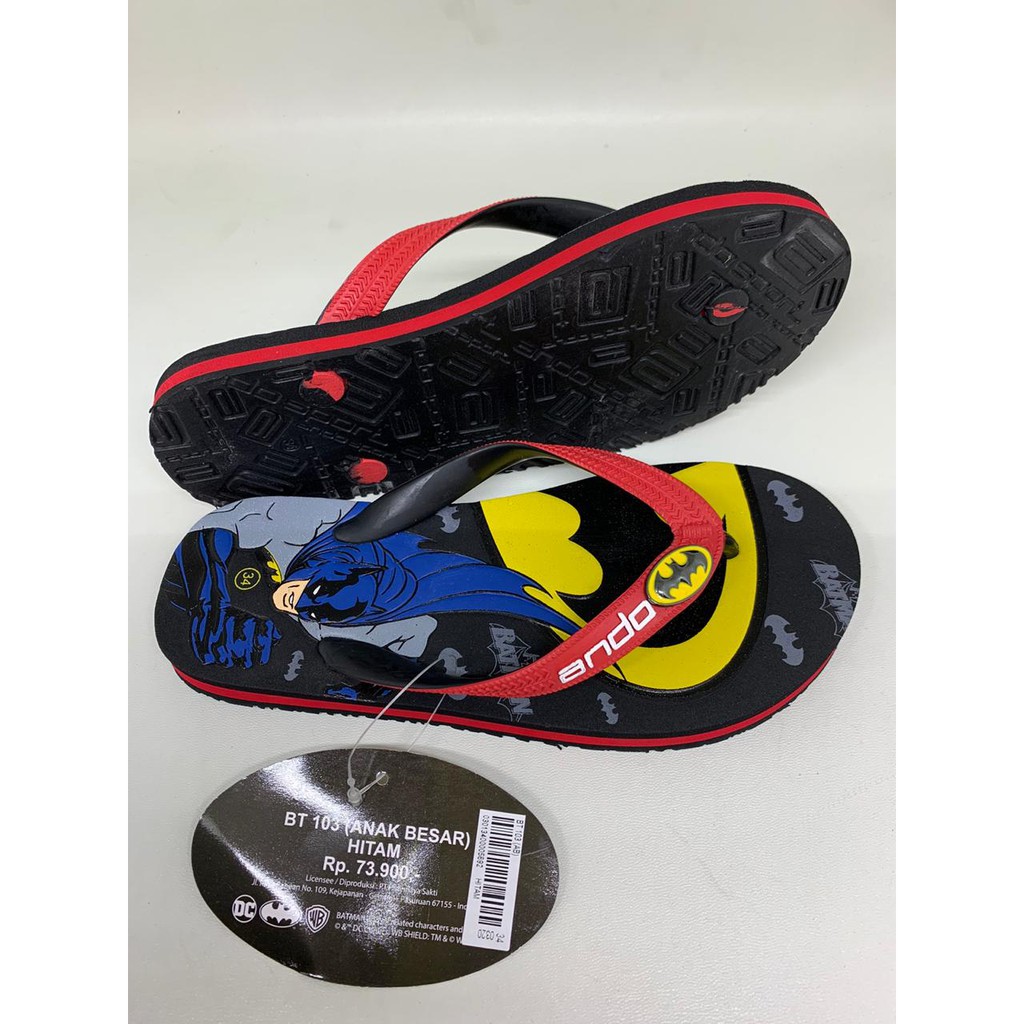 Sandal Jepit Anak Laki Laki Ando Original Batman 103 Hitam Termurah